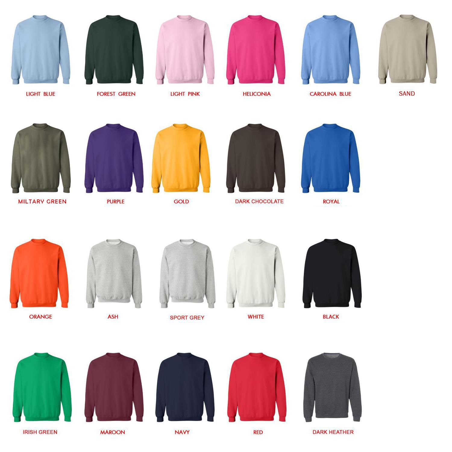 sweatshirt color chart - Cavapoo Gifts UK