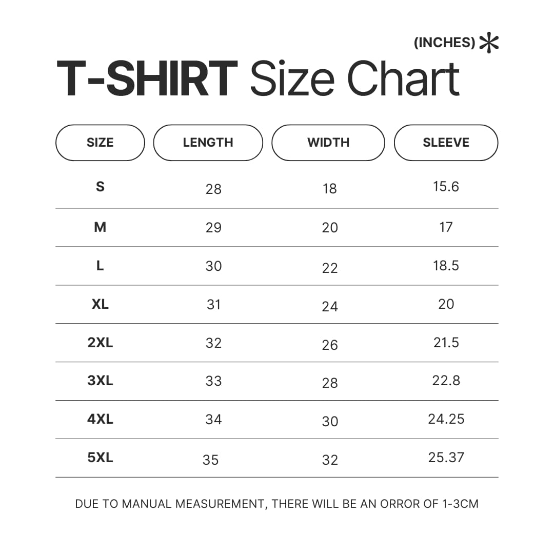 T shirt Size Chart - Cavapoo Gifts UK