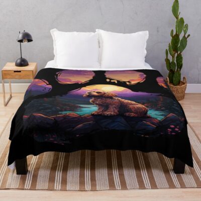 Cavapoo Retro Design Throw Blanket