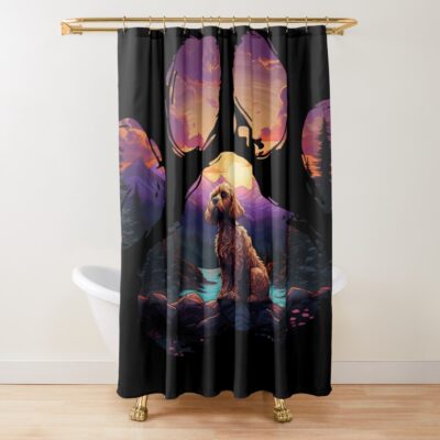 Cavapoo Retro Design Shower Curtain