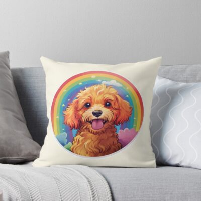 Cavapoo Iconic Illustration Throw Pillow